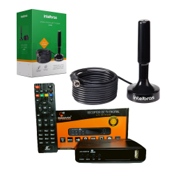 Kit Conversor Digital Full Hd E Antena Interna Intelbras